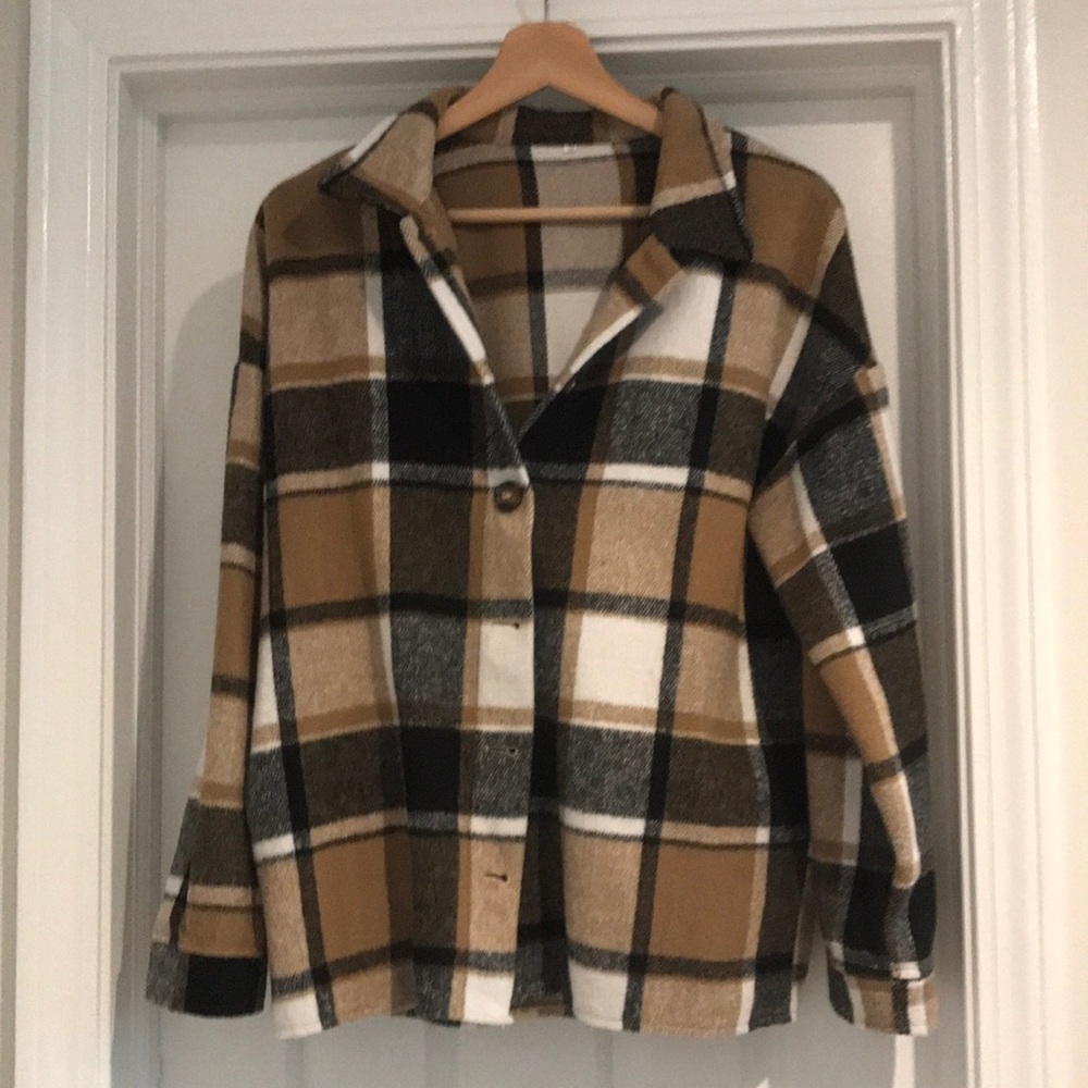 Button Up Plaid Shacket